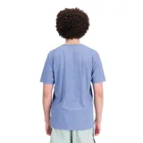 Remera de running New Balance Q Speed Jacquard, color celeste con estampado geométrico. Confeccionada en poliéster y elastano, con tecnología NB ICEx de secado rápido.