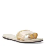 Sandalia de mujer color beige con tira ancha, cómoda y versátil para el uso diario.