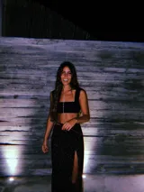 Cadena plateada de acero quirúrgico para el cuerpo, con strass.