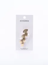 Broche para el pelo dorado con diseño de hojas texturizadas.