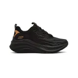 Championes Skechers Bobs Sport Chaos Hi, color negro con detalles en dorado, con cordones y plataforma.