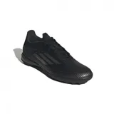 Championes de fútbol Adidas F50 League Tf para hombre, color negro con detalles plateados. Diseñados para césped artificial.