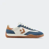 Championes urbanos Converse Run Star Trainer, color azul, blanco y marrón. Confeccionados en nylon, gamuza y cuero.