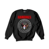 Buzo negro de algodón con el logo de la banda de punk rock Ramones estampado en el frente.