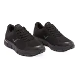 Championes Joma Zen Men 2421 color negro, con capellada de malla transpirable, plantilla Memory Foam, mediasuela de phylon esponjoso y suela de caucho inyectado con tecnología Slip-Resistant.