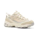 Championes Skechers Slip-ins D'Lites Smooth Nostalgia color crema con detalles en gris. Cuentan con plantilla Air Cooled Memory Foam y tecnología Heel Pillow.