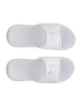 Sandalias Under Armour Ignite Select para hombre, color blanco con logo en relieve en la tira.