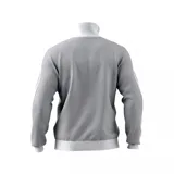Campera Adidas Adicolor Classics gris con detalles en blanco, cierre frontal y logo bordado en el pecho.