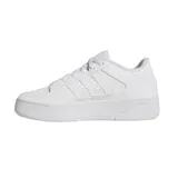 Championes Adidas Turnaround blancos con suela de plataforma, diseño inspirado en el básquet y exterior de material sintético.