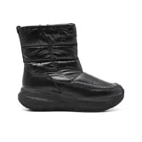Bota corta acolchada color rosa metalizado, con plataforma y suela de goma.