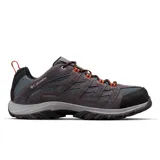 Zapatillas de trekking Columbia Crestwood Waterproof para hombre, color marrón con detalles en negro y naranja. Capellada de cuero y malla, con tecnología impermeable Omni-Tech y suela de goma Omni-Grip.