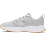 Championes urbanos Under Armour Street Mirage color gris claro, con capellada de malla y detalles en gamuza. Entresuela blanca y suela de goma color caramelo.