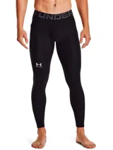Calza deportiva Under Armour HG Armour Legging para hombre, color negro con cintura elástica gris con logo de la marca. Cuenta con tecnología HeatGear® para mantener la frescura y comodidad durante el entrenamiento.