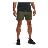 Short deportivo Under Armour Vanish Woven de hombre, color celeste con calza interior negra y logo estampado en la pierna izquierda.