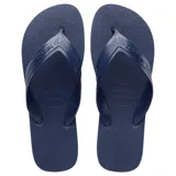 Ojotas de goma color azul marino, con diseño texturizado en la plantilla y logo de Havaianas en las tiras.