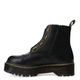 Botas de caña corta Miss Carol Acher, color negro, con plataforma y cierre frontal con cremallera. Ajuste con cordones y tirador trasero.