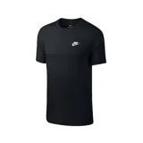 Remera negra de algodón con logo Nike bordado en blanco en el pecho.