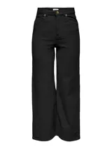 Pantalón de pana negro de corte flare y cintura alta.