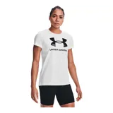 Remera deportiva Under Armour color fucsia con logo blanco estampado en el frente.