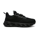 Zapatillas deportivas negras con diseño dinámico y cómodo, ideales para el uso diario.