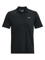 Remera polo Under Armour Matchplay para hombre, color gris jaspeado con logo negro en el pecho.