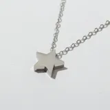 Collar plateado con dije de estrella.