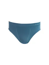 Slip de microfibra liso sin costuras, color celeste.