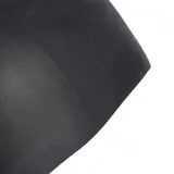 Gorro de natación Adidas 3S unisex de silicona color negro con logo de la marca en blanco.