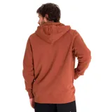 Buzo con capucha unisex de frisa color azul con cierre frontal, bolsillos tipo canguro, puños y cintura acanalados. Logo de Caterpillar bordado en el bolsillo inferior y estampado en la manga derecha.