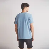 Remera gris de cuello redondo y manga corta.