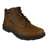 Botas casuales Skechers Relaxed Fit: Segment - Garnet color marrón, con cordones, capellada de cuero engrasado liso, costuras y capas superpuestas decorativas. Plantilla Air Cooled Memory Foam.