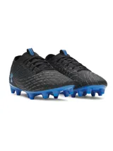 Championes de fútbol Under Armour Magnetico Select 5 FG, color negro con detalles en azul.