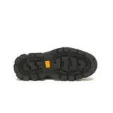 Botín Chelsea CAT Footwear Hardwear, color negro, con elástico lateral y tirador trasero amarillo. Suela chunky con plataforma y dibujo dentado.