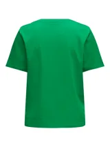 Remera verde de manga corta y cuello redondo.