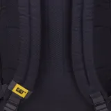 Mochila unisex Caterpillar modelo Himalayas Hiking Bac, color azul oscuro (Dark Asphalt), confeccionada en tejido ripstop de poliéster hexagonal 300D. Presenta cordón elástico delantero para almacenamiento adicional, bolsillos laterales de malla, bolsillo interior y logotipo Cat reflectante grande.