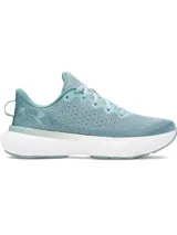 Championes de running Under Armour Infinite para mujer, color celeste con suela blanca.