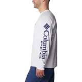 Remera gris de manga larga Columbia Terminal Tackle con logo en el pecho y estampado en la manga.