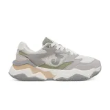 Championes deportivos Joma modelo C1400 Lady, color gris, blanco y verde, con capellada de piel sintética y textil transpirable, mediasuela de phylon reciclado y suela de caucho reciclado.