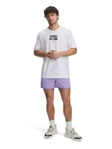 Remera blanca de manga corta con cuello redondo y estampado frontal con la frase "CHANGE THE GAME" y el logo de Stephen Curry.