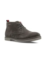Botines de hombre Hush Puppies modelo New Safari, color gris, de gamuza, con cordones y suela de goma.
