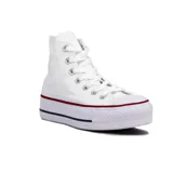 Championes Converse Chuck Taylor All Star de caña alta, color blanco con plataforma.