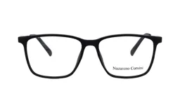 Anteojos de receta unisex, marca Nazareno Corsini, modelo 115/54 col MBLK. Marco cuadrado de acetato color negro.