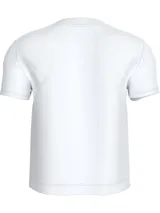 Remera blanca de corte regular con cuello redondo y mangas cortas. Estampado frontal con el logo de Calvin Klein Jeans y la leyenda "Established 1978".