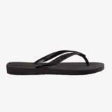 Ojotas Havaianas modelo Top, completamente negras, con tiras finas y suela texturizada.