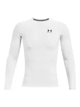 Remera de compresión Under Armour HeatGear de manga larga, color negro con logo blanco en el pecho.