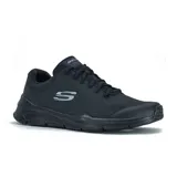 Championes deportivos Skechers Equalizer 4.0 Generation, color negro, con capellada de malla knit, cordones y plantilla Air Cooled Memory Foam.