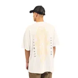 Remera blanca de manga corta con logo de Element Skate Co. estampado verticalmente en el frente.
