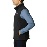 Chaleco de polar Columbia Fast Trek para hombre, color azul marino con cierre y detalles en azul eléctrico. Cuenta con cuello alto, bolsillos laterales con cierre y bolsillo en el pecho con cierre.