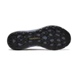 Zapatillas de trail running Merrell Nova 4, color gris con detalles en negro, amarillo y celeste.