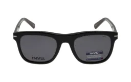 Armazón para lentes INVU 42420B color carey con clip-on polarizado negro.